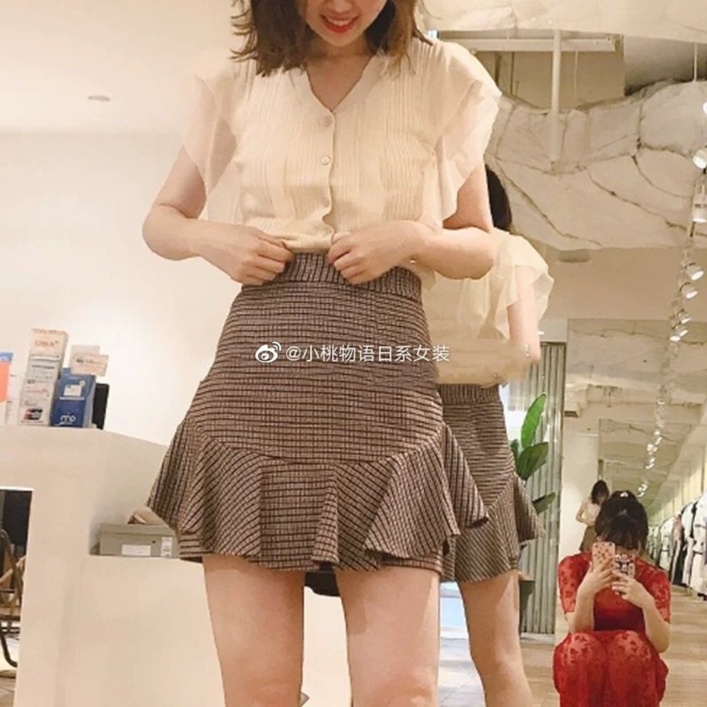 SNIDEL check mini skirt
